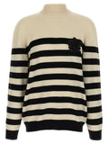 Zweifarbige Strickjacke aus Wolle