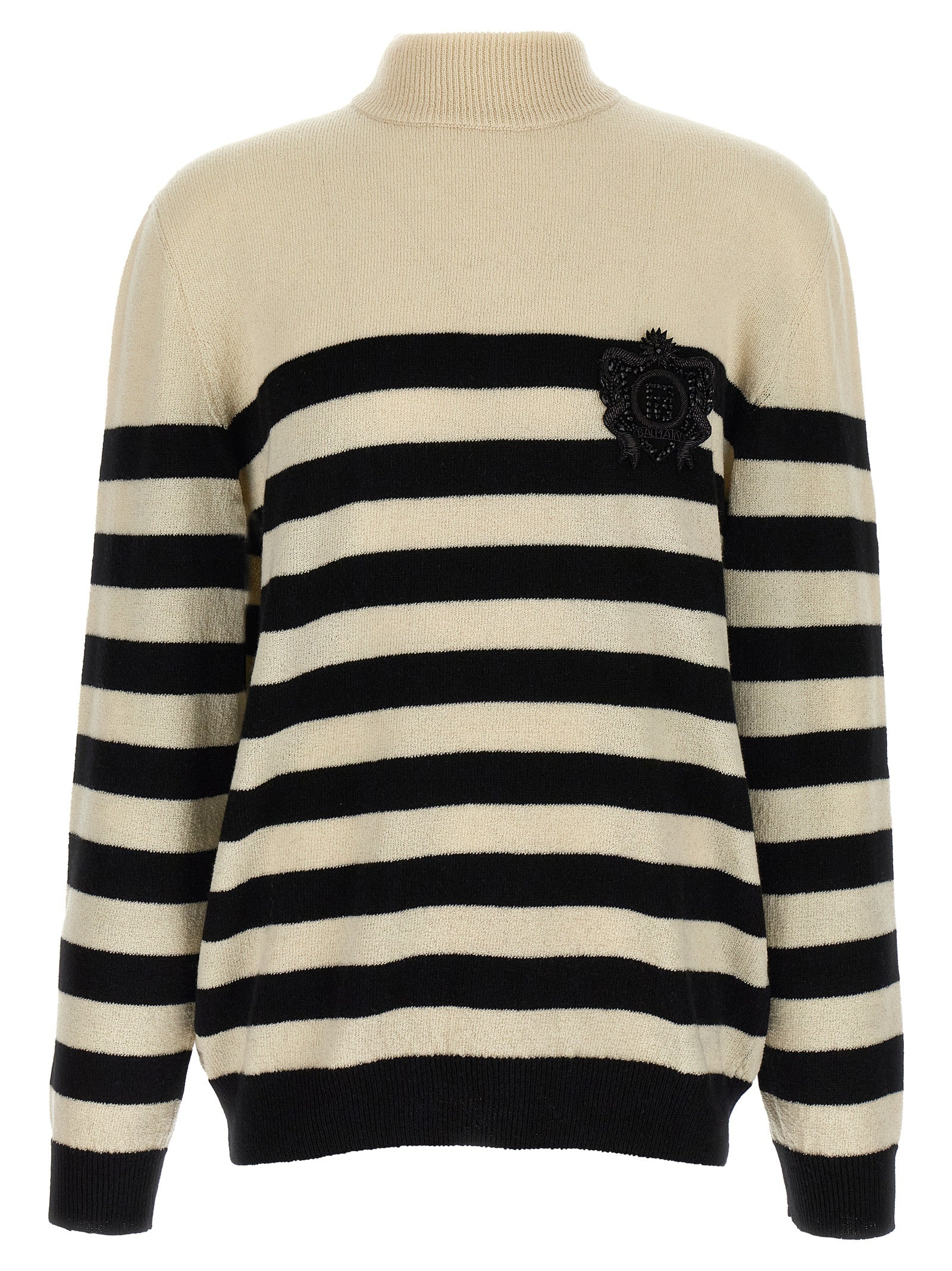 Zweifarbige Strickjacke aus Wolle