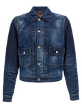 Blaue Jeansjacke aus Baumwolle