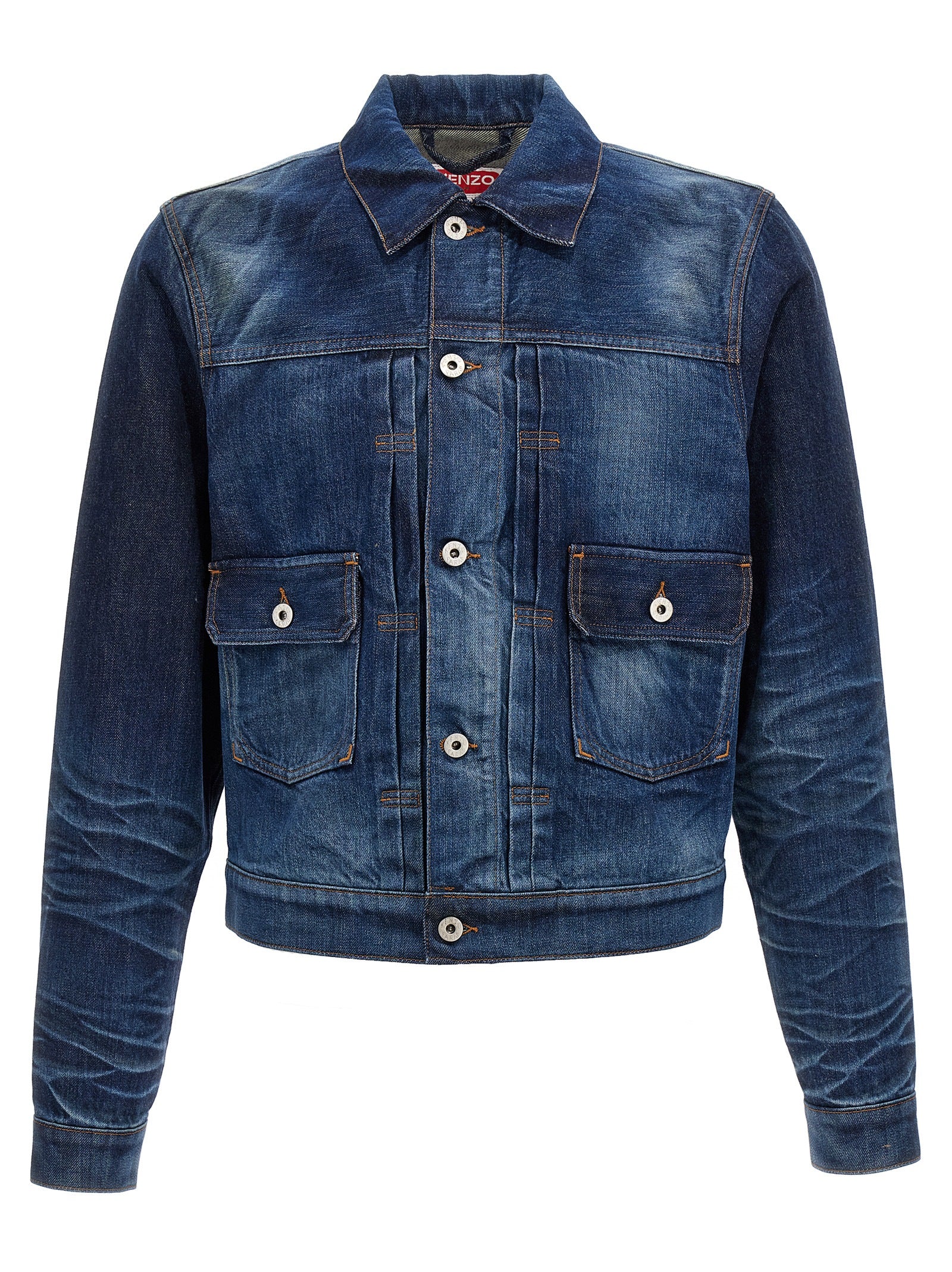 Blaue Jeansjacke aus Baumwolle