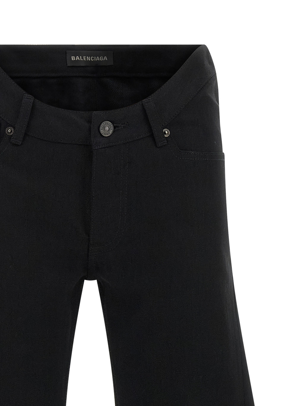 Schwarze Baumwoll-Schlagjeans