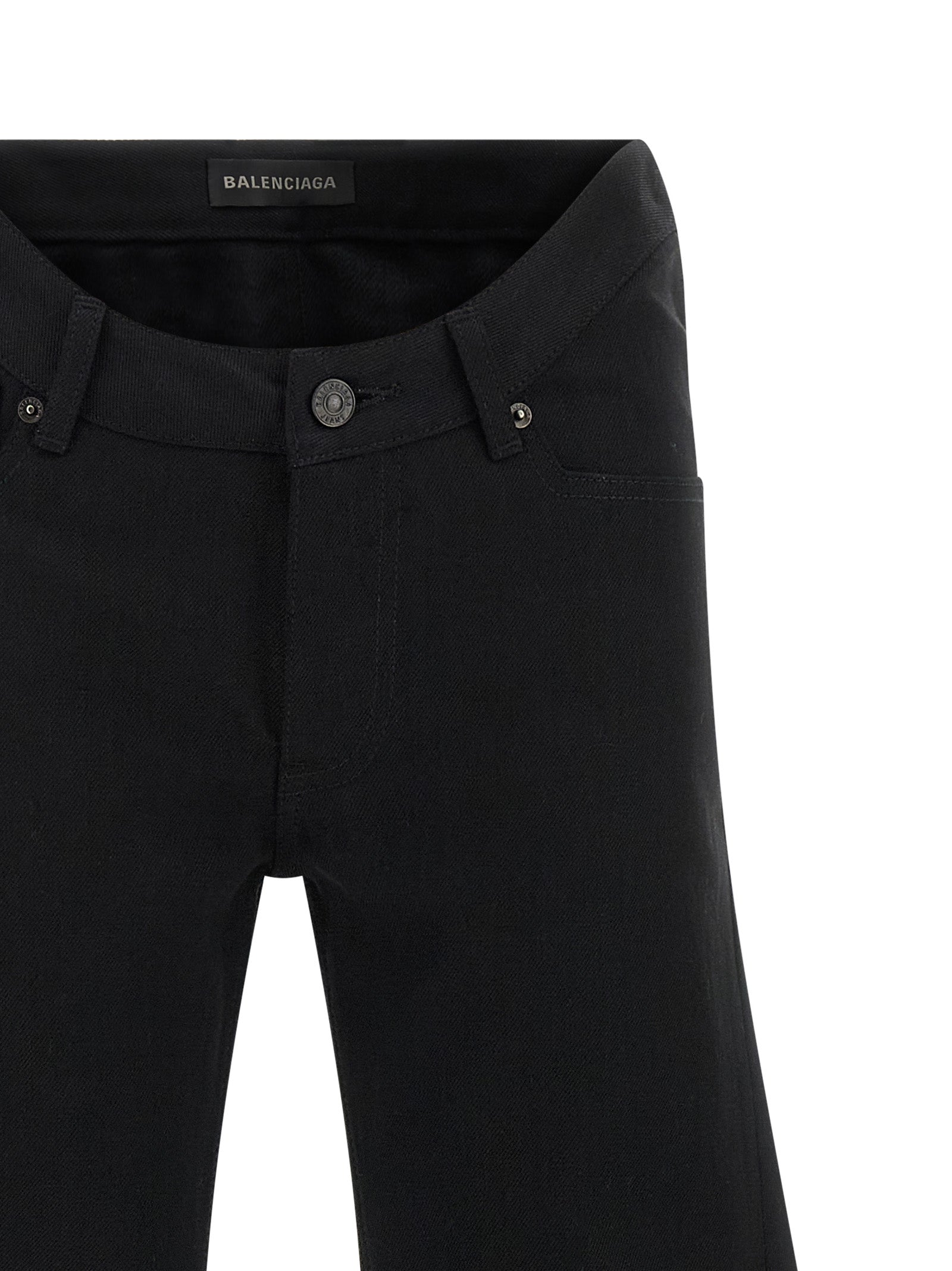 Schwarze Baumwoll-Schlagjeans