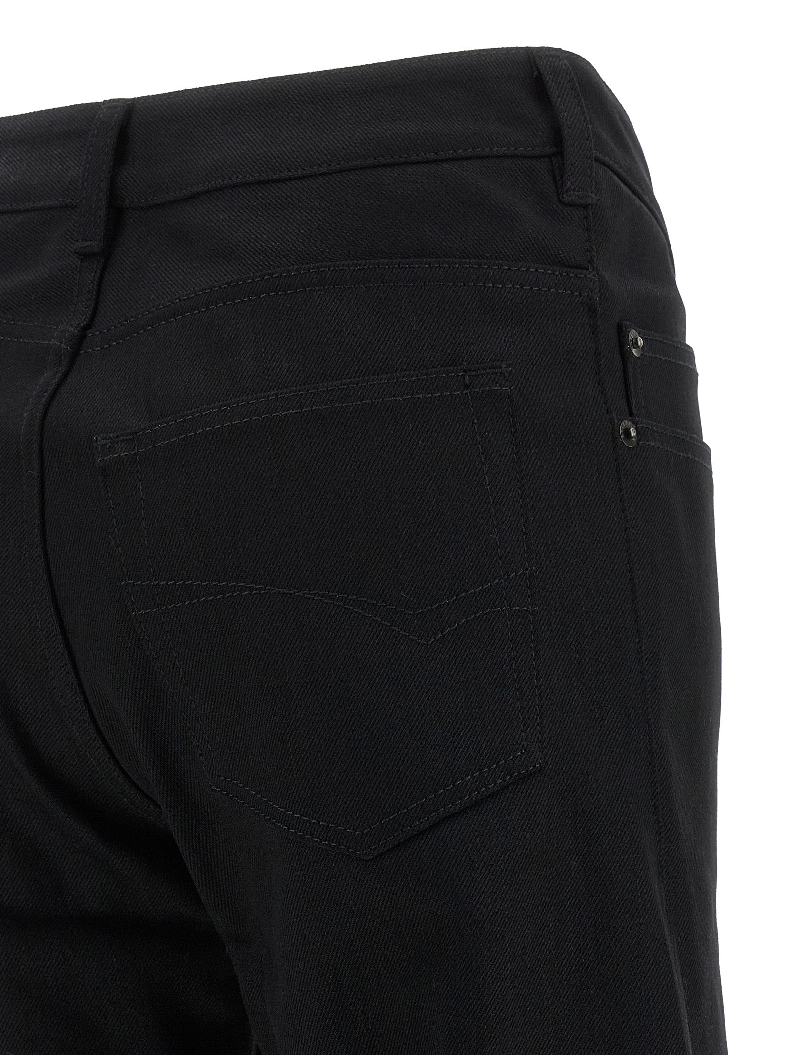 Schwarze Baumwoll-Schlagjeans
