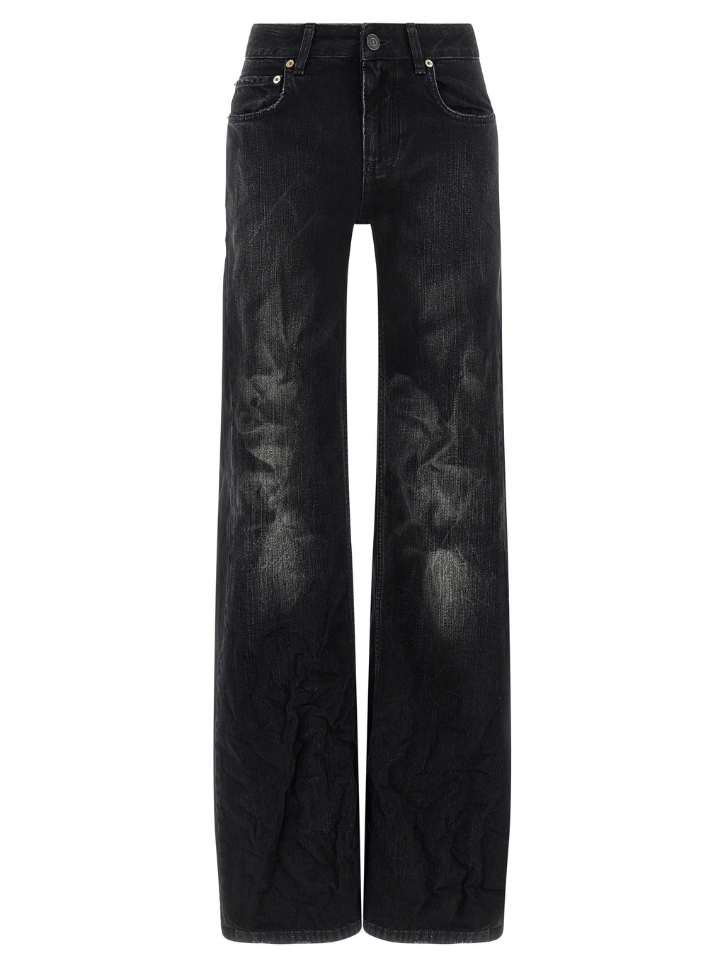 Schwarze Baumwoll-Schlagjeans