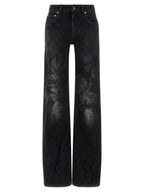 Schwarze Baumwoll-Schlagjeans