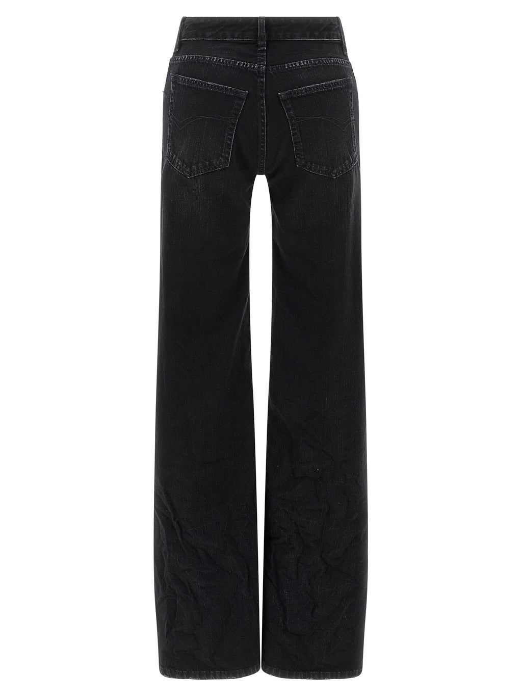 Schwarze Baumwoll-Schlagjeans