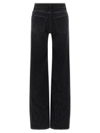 Schwarze Baumwoll-Schlagjeans