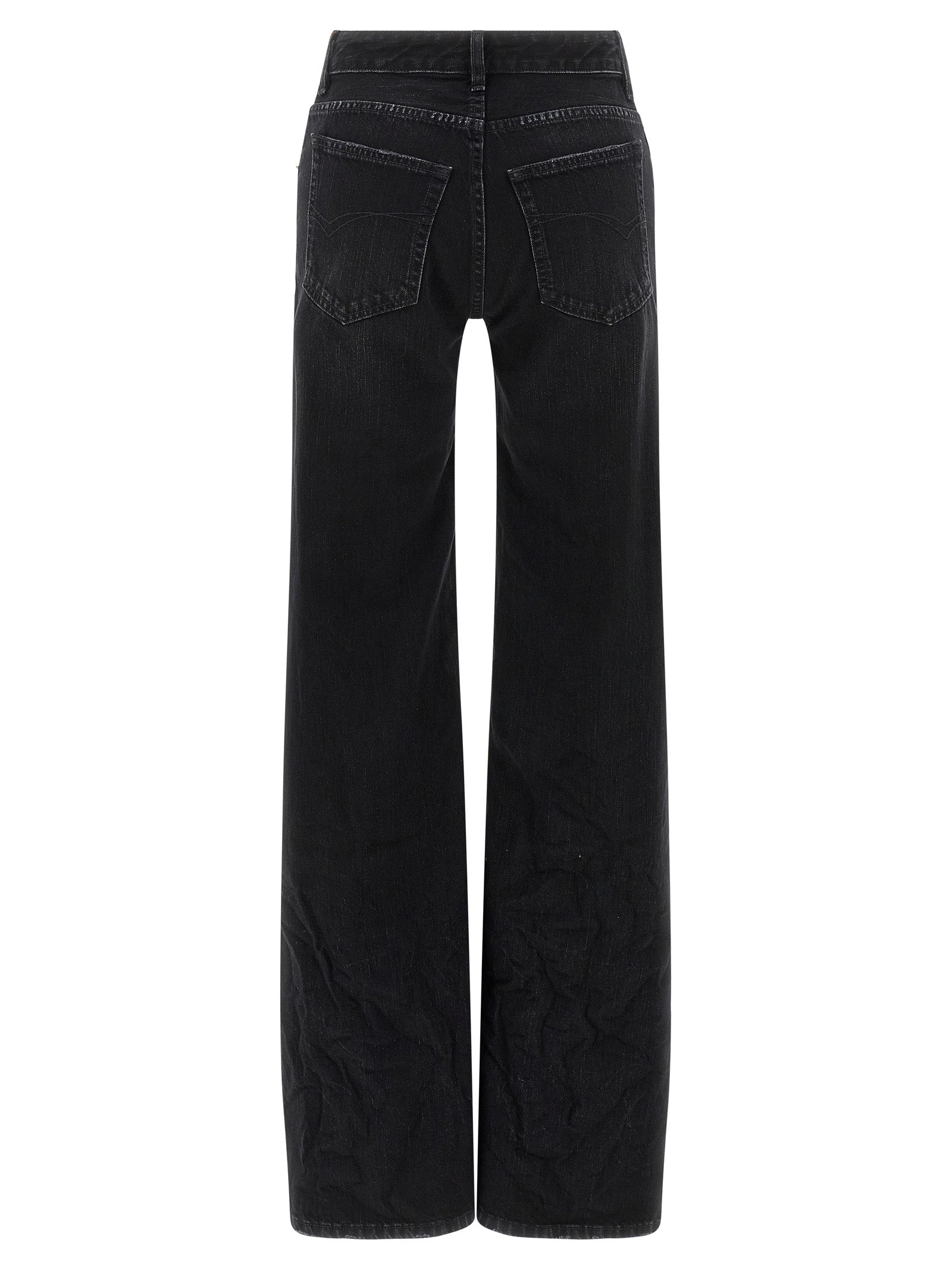 Schwarze Baumwoll-Schlagjeans