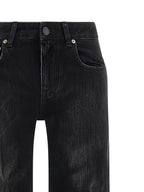 Schwarze Baumwoll-Schlagjeans
