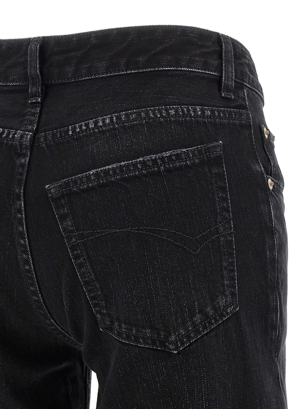 Schwarze Baumwoll-Schlagjeans