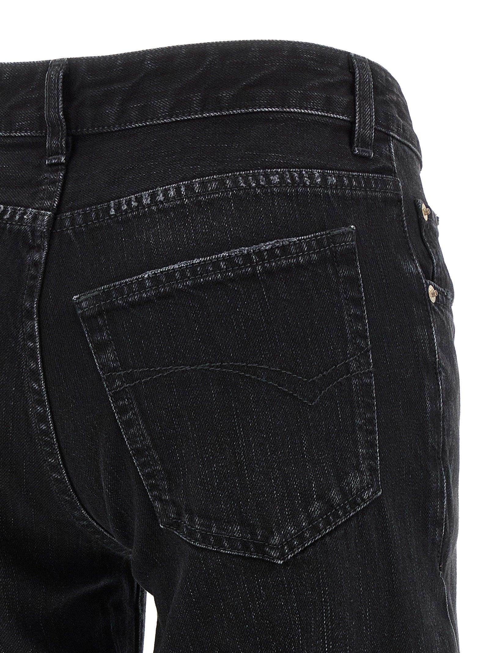 Schwarze Baumwoll-Schlagjeans