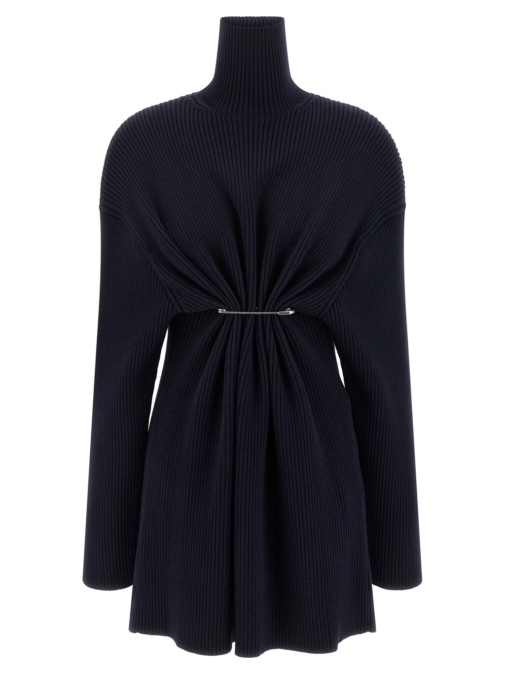 Kurzes blaues Wollkleid