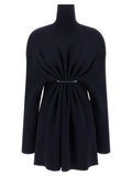 Kurzes blaues Wollkleid