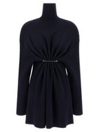 Kurzes blaues Wollkleid