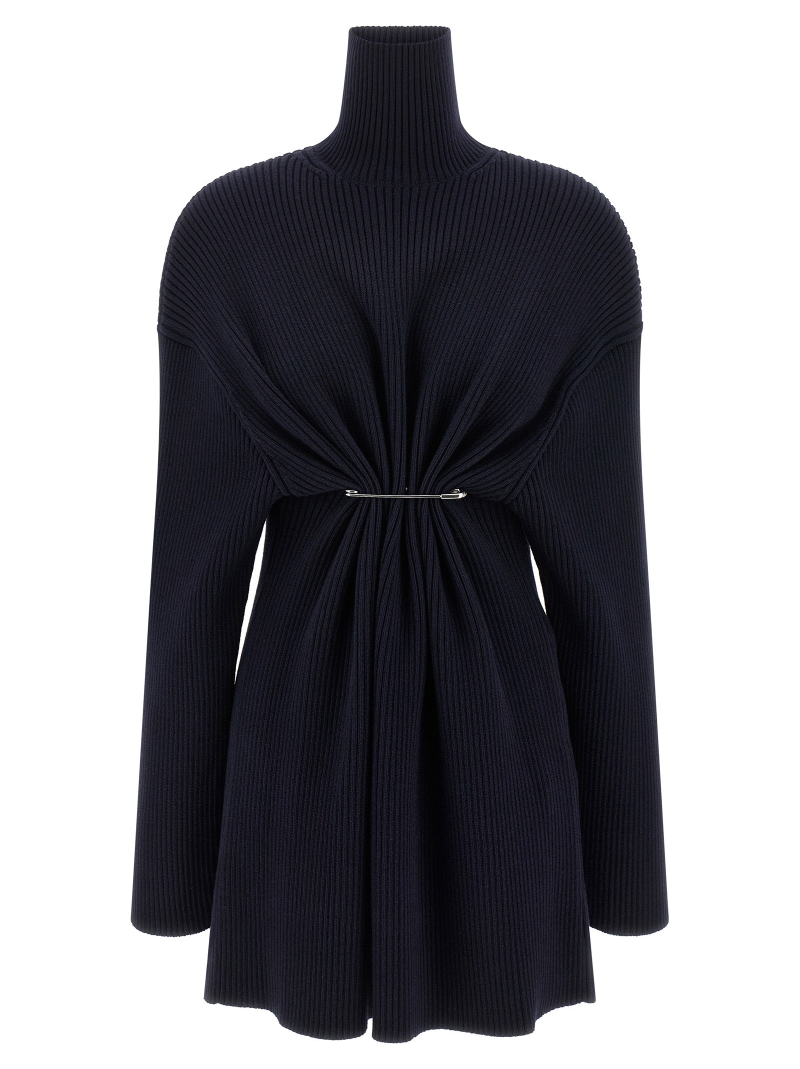 Kurzes blaues Wollkleid