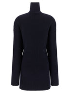 Kurzes blaues Wollkleid