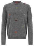 Grauer Kaschmir-Strickjacke Gucci