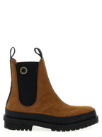 Braune Ankle Boots aus Viskose