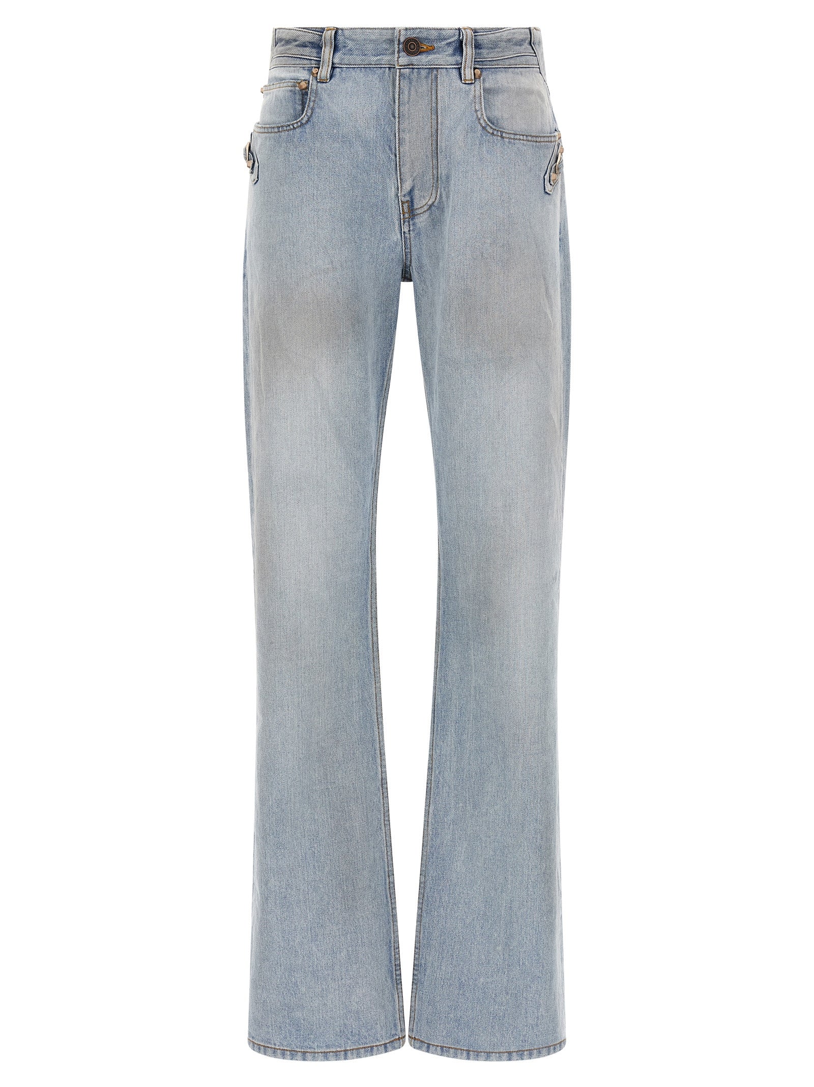 Blaue Jeans aus Baumwolle im geraden Schnitt