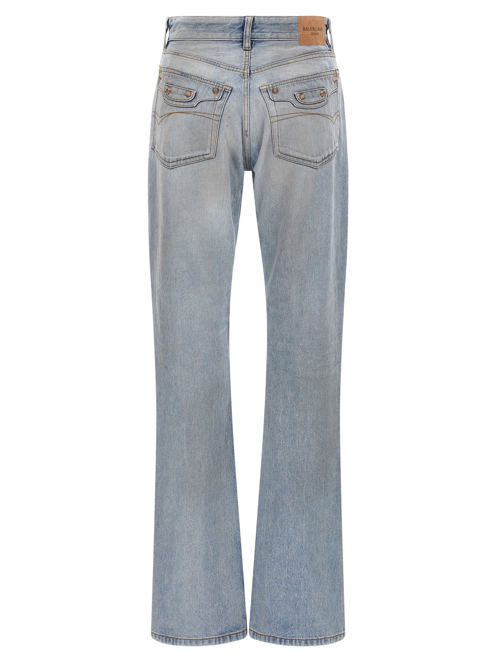 Blaue Jeans aus Baumwolle im geraden Schnitt