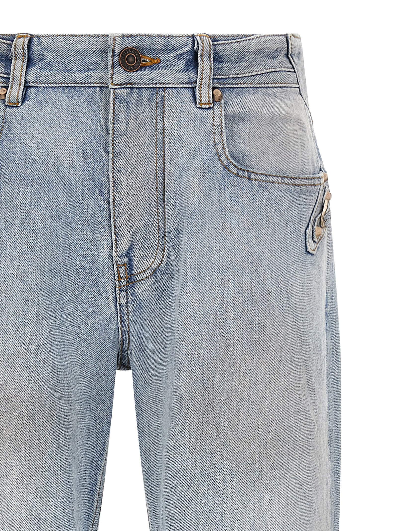 Blaue Jeans aus Baumwolle im geraden Schnitt