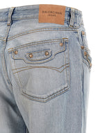 Blaue Jeans aus Baumwolle im geraden Schnitt