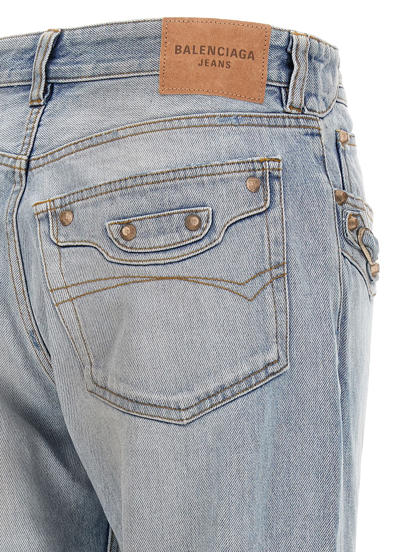 Blaue Jeans aus Baumwolle im geraden Schnitt