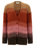 Mehrfarbige Wollstrickjacke