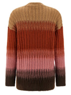 Mehrfarbige Wollstrickjacke