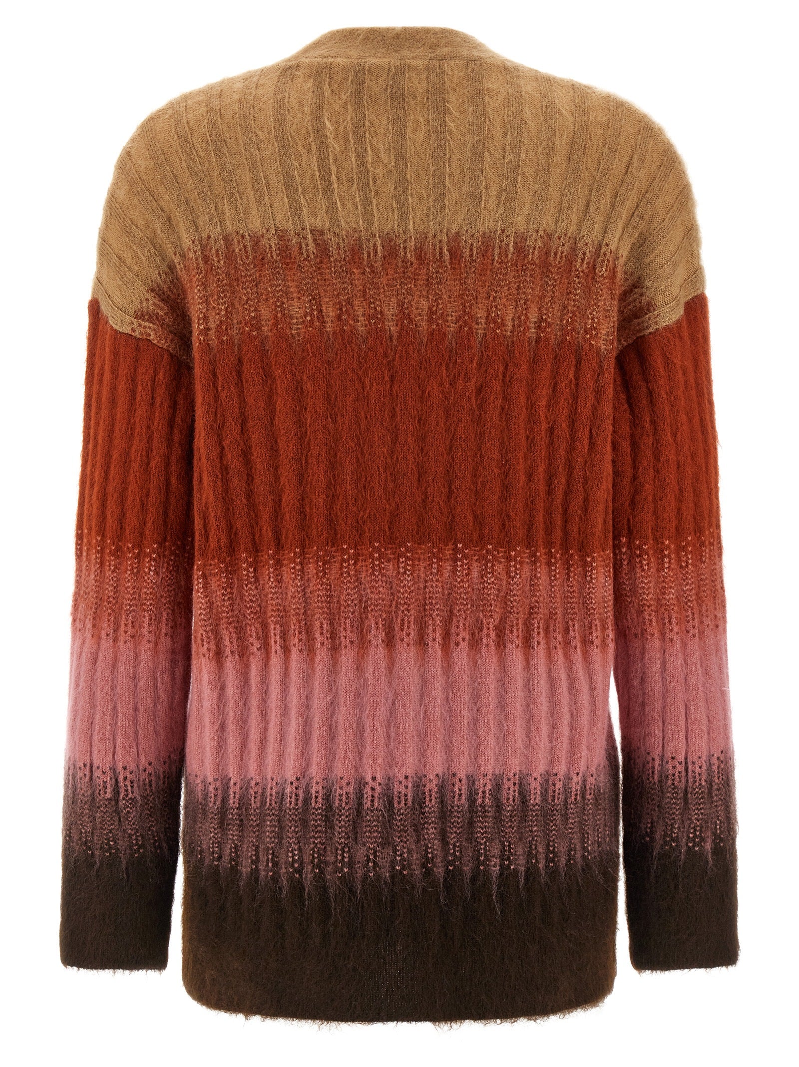 Mehrfarbige Wollstrickjacke