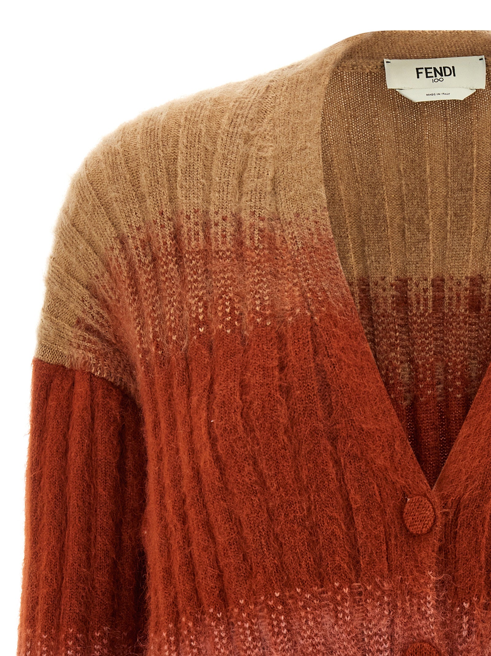 Mehrfarbige Wollstrickjacke