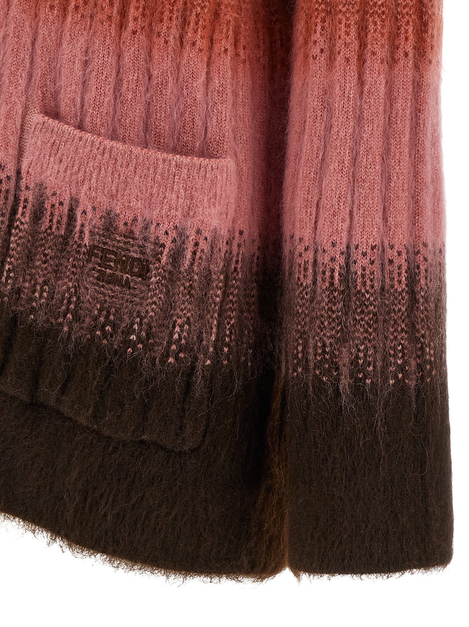 Mehrfarbige Wollstrickjacke