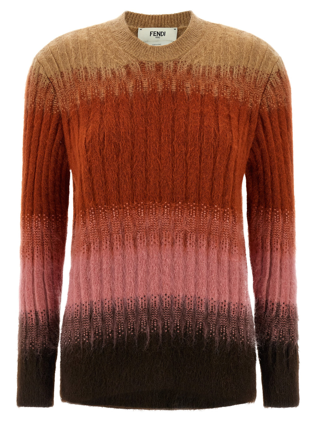 Mehrfarbige Wollstrickjacke