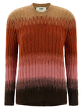Mehrfarbige Wollstrickjacke
