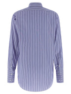 Blaue Baumwollbluse