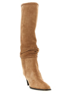 Beige Leder Over The Knee