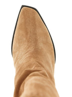 Beige Leder Over The Knee
