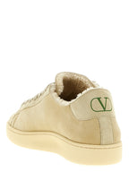 Beige Ziegenleder Low-Top-Sneaker Valentino Garavani