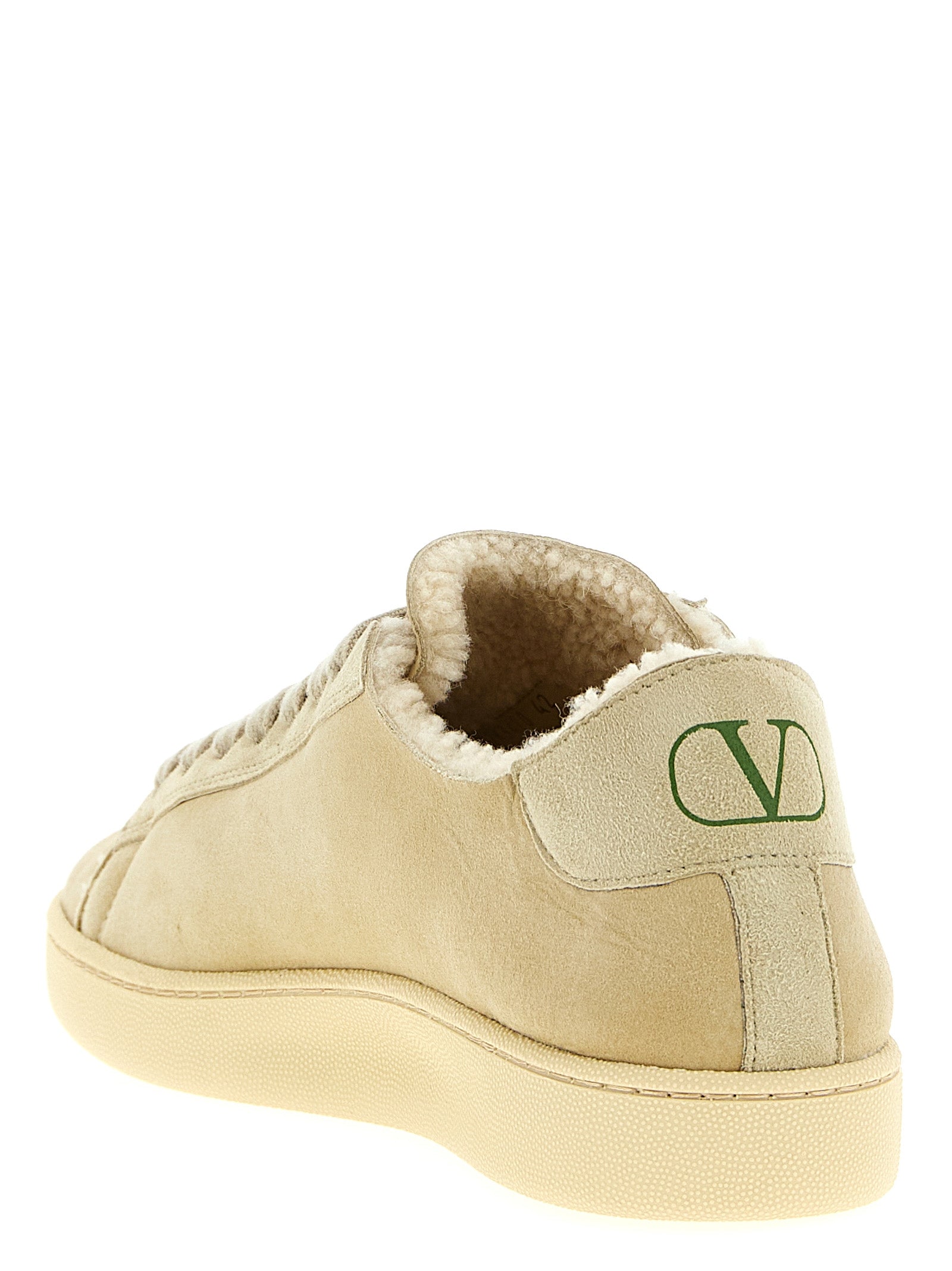 Beige Ziegenleder Low-Top-Sneaker Valentino Garavani