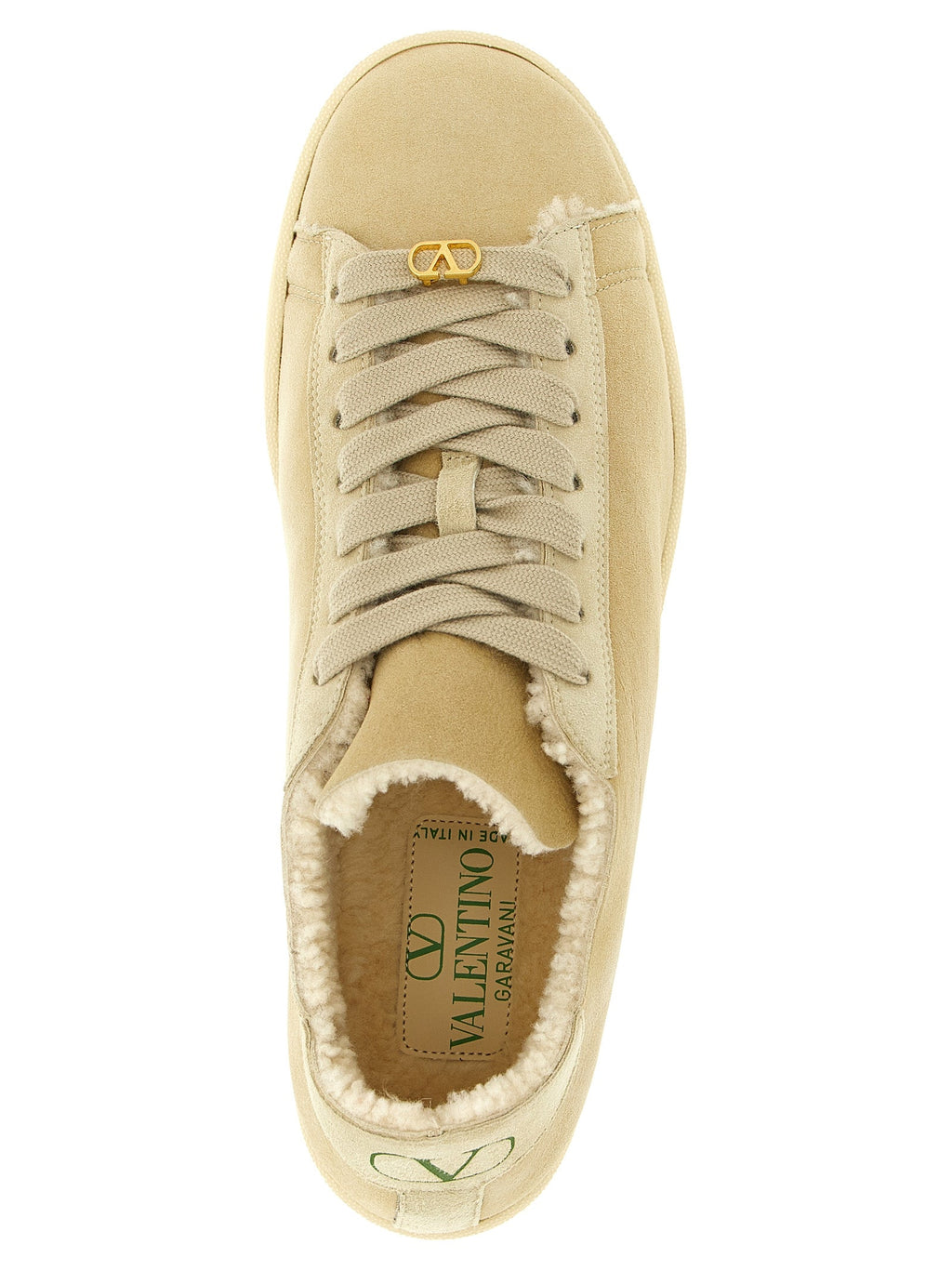 Beige Ziegenleder Low-Top-Sneaker Valentino Garavani