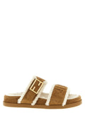Beige Kalbsleder-Slipper