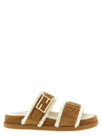 Beige Kalbsleder-Slipper
