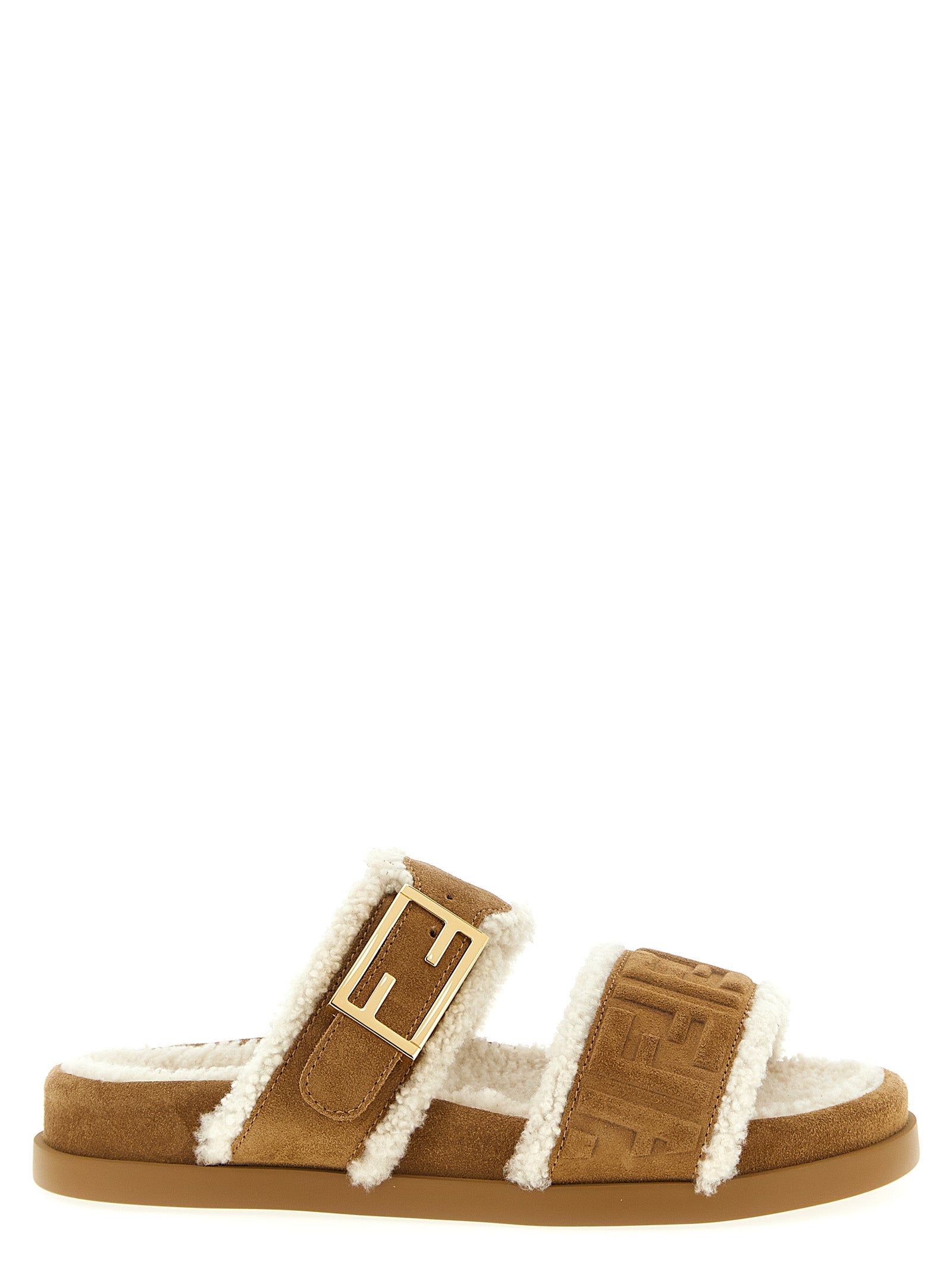 Beige Kalbsleder-Slipper