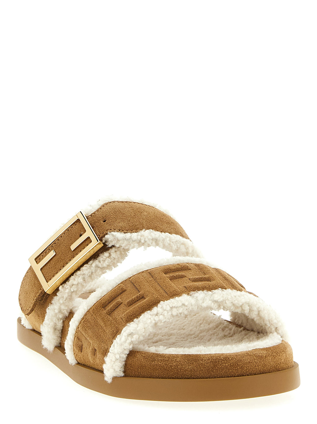 Beige Kalbsleder-Slipper