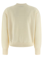 Weiße Strickjacke aus reiner Schurwolle