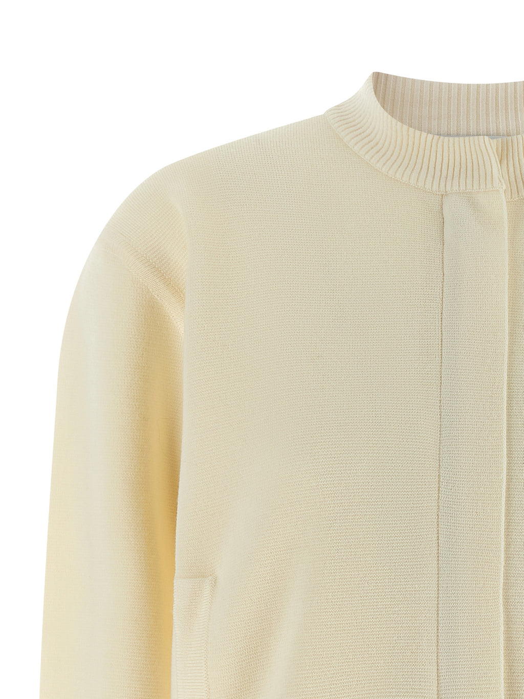 Weiße Strickjacke aus reiner Schurwolle