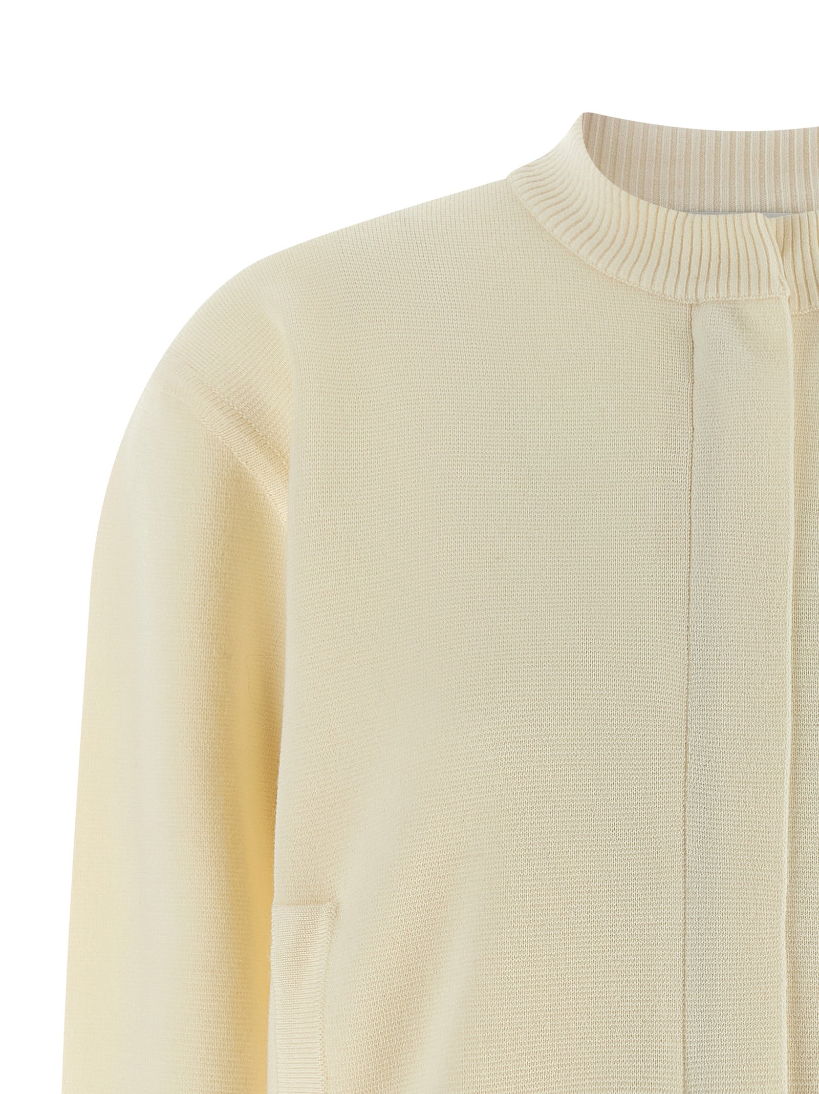 Weiße Strickjacke aus reiner Schurwolle
