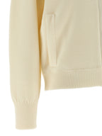 Weiße Strickjacke aus reiner Schurwolle