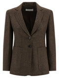 Brauner Blazer aus reiner Schurwolle