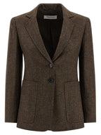 Brauner Blazer aus reiner Schurwolle
